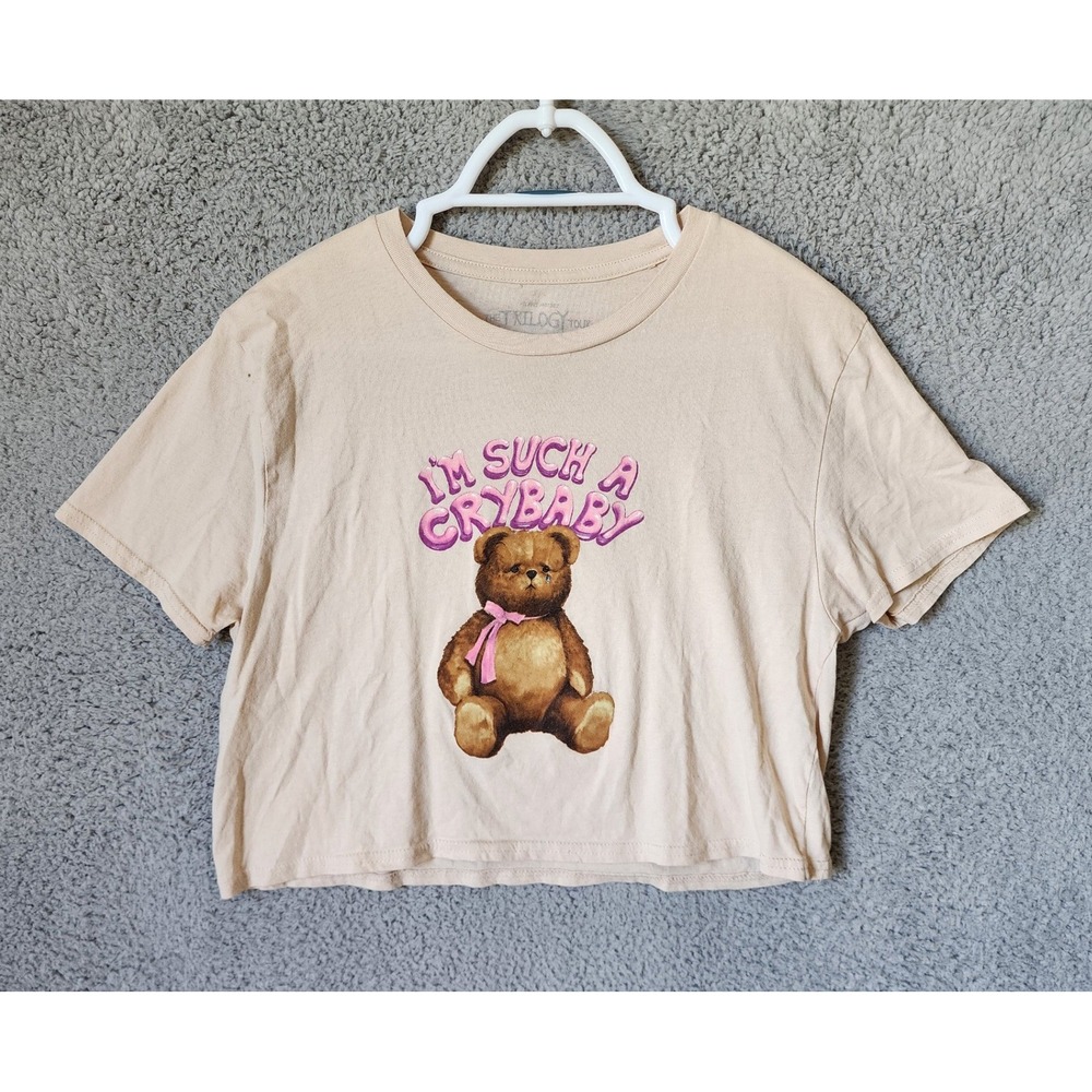 Melanie Martinez The Trilogy Tour T-Shirt Womens Medium Tan Crybaby Crop Top